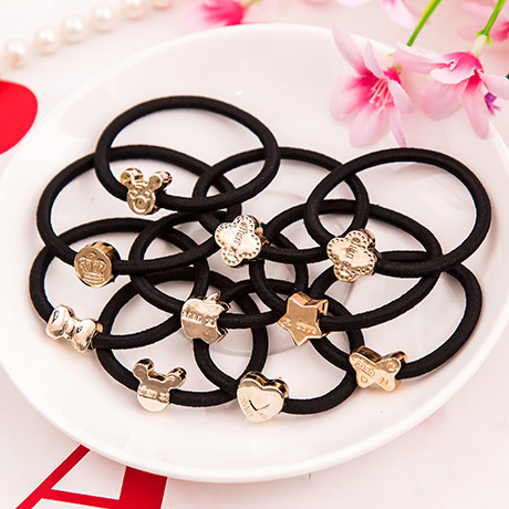 2022 Cross-border Accessories Women's Hair Tie Black rubber band thickened hair band High Elasticity Hair Tie 2-yuan wholesale online store gift detail image 8