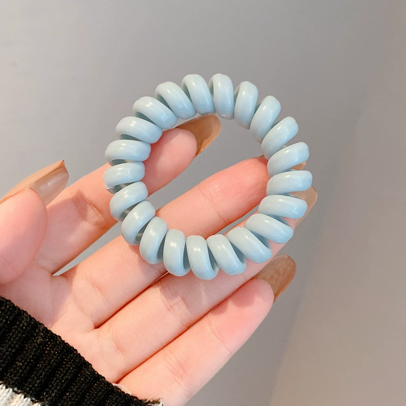 Wholesale of 2022 Dongdaemun laser telephone line hair ties, matte leather bands, transparent women's creative hair ties and headbands in South Korea Item Picture