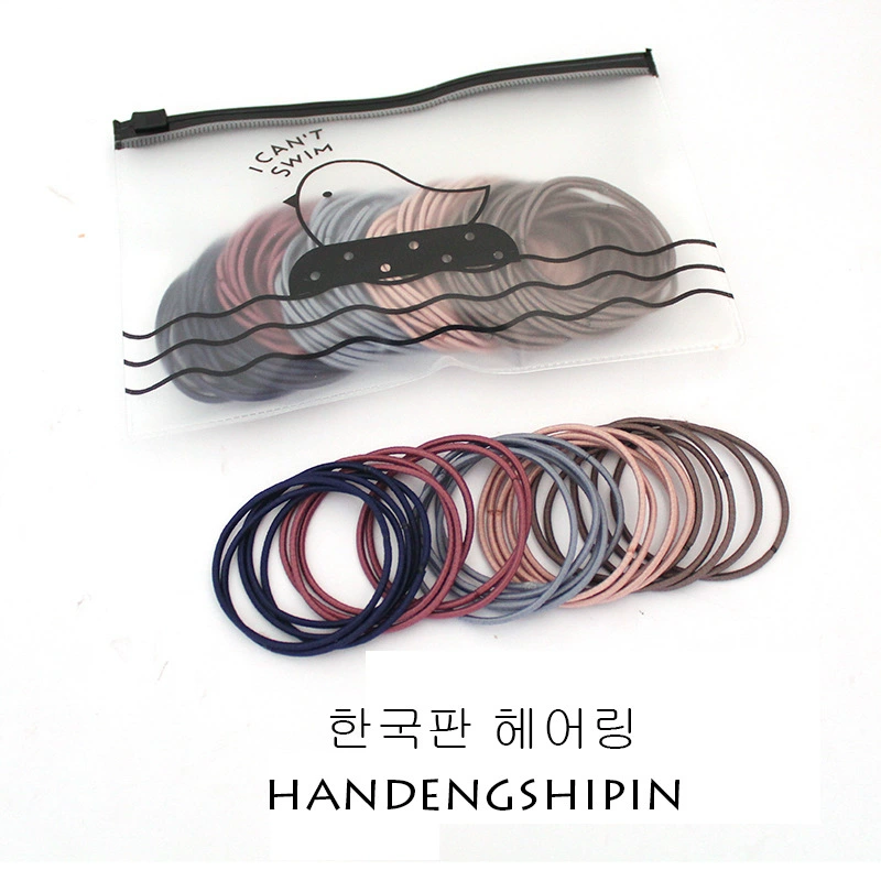 100 pieces per bag, chicken bag, Korean style small leather case, fine seamless hair band, nylon hair tie, hair band, hair tie Application Scenario