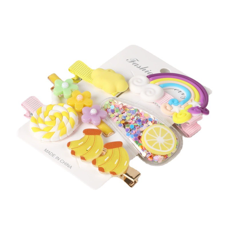 2022 Korean version Rainbow Clip, children's hair clip, cute hair accessory, student headwear, fringe clip, edge clip, girls' hair won't be damaged Specification image
