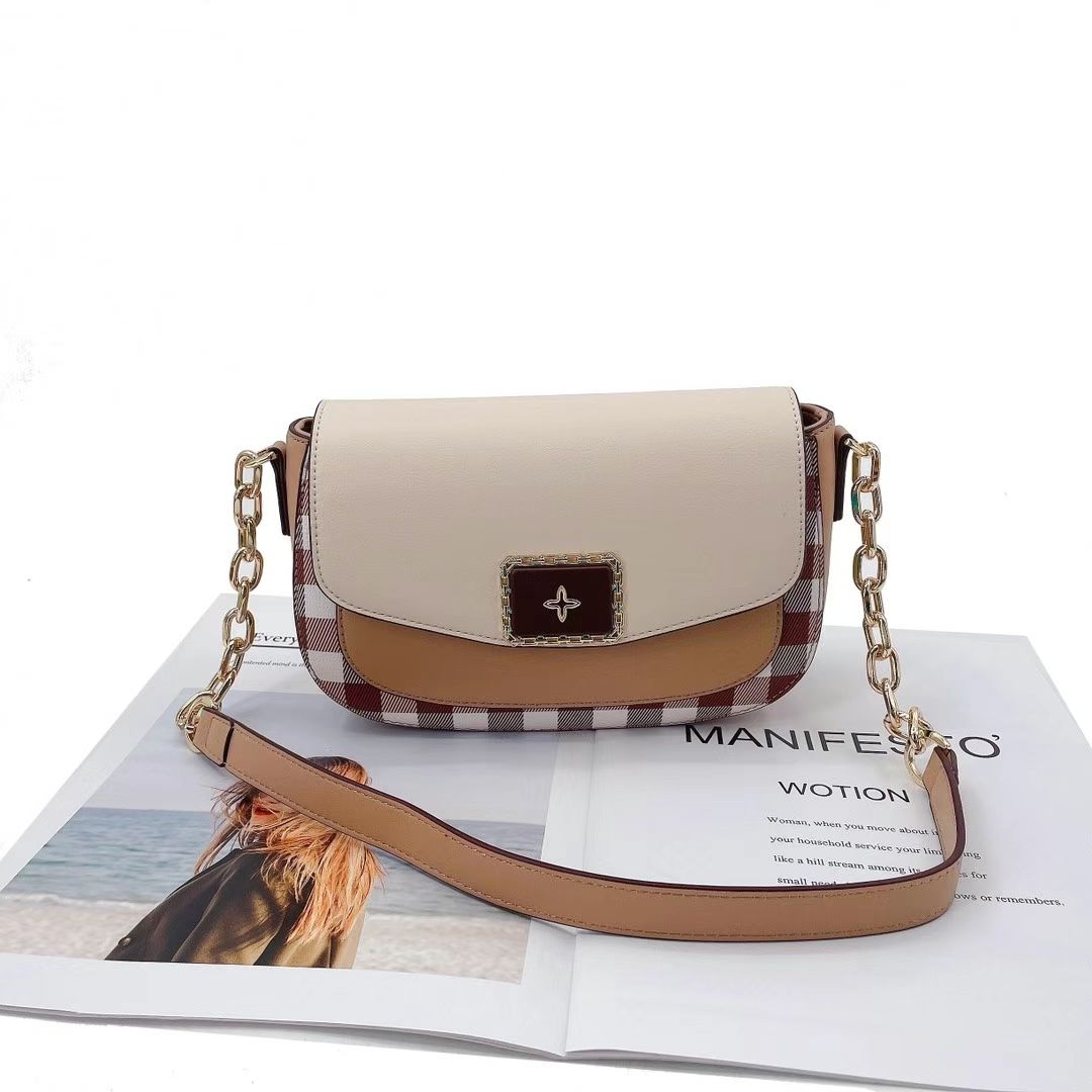 Mangoni Women's Bag Retro Mori Plaid Single Shoulder Crossbody Bag New Everything Specification drawing