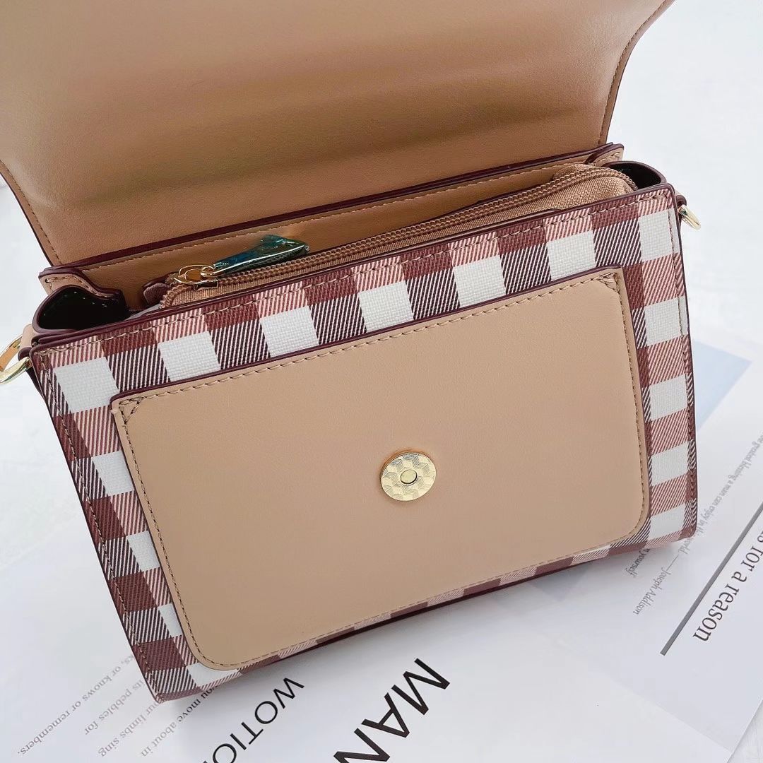 Mangoni Women's Bag Retro Mori Plaid Single Shoulder Crossbody Bag New Everything undefined