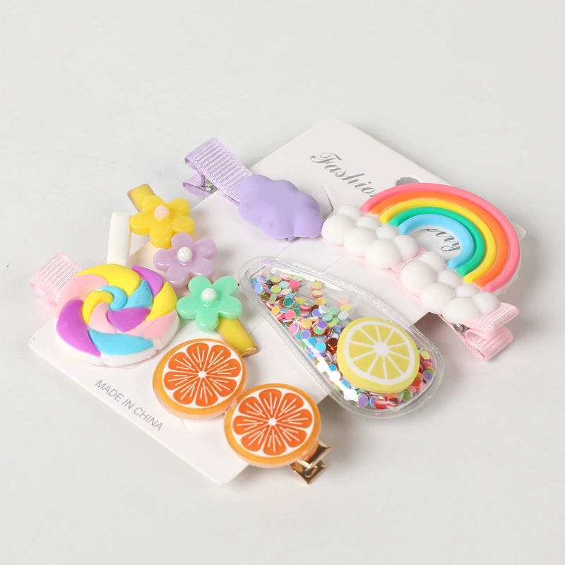 2022 Korean version Rainbow Clip, children's hair clip, cute hair accessory, student headwear, fringe clip, edge clip, girls' hair won't be damaged detail image 3