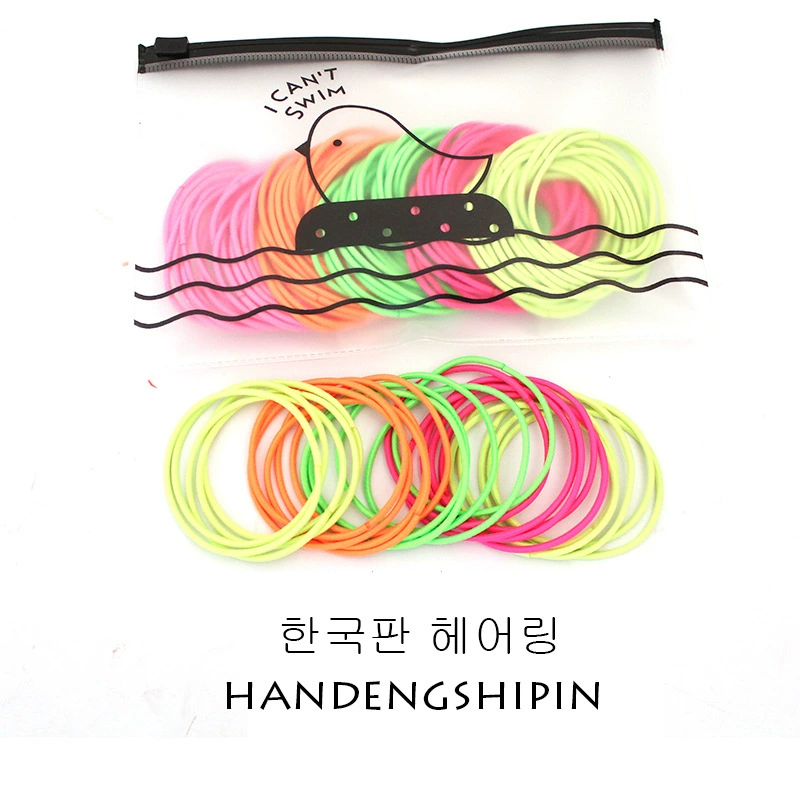 100 pieces per bag, chicken bag, Korean style small leather case, fine seamless hair band, nylon hair tie, hair band, hair tie detail image 10