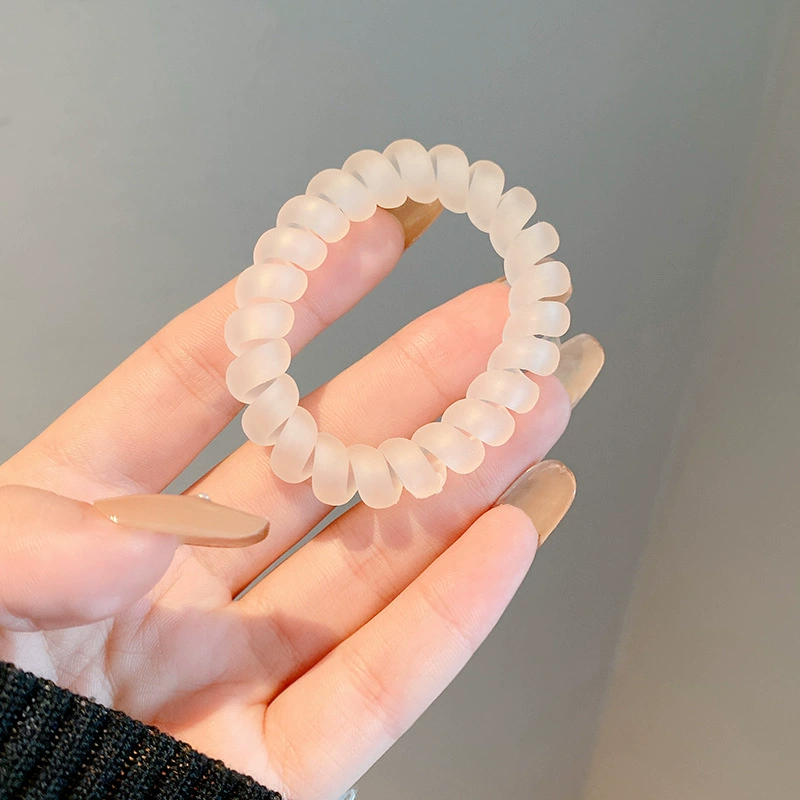 Wholesale of 2022 Dongdaemun laser telephone line hair ties, matte leather bands, transparent women's creative hair ties and headbands in South Korea detail image 11