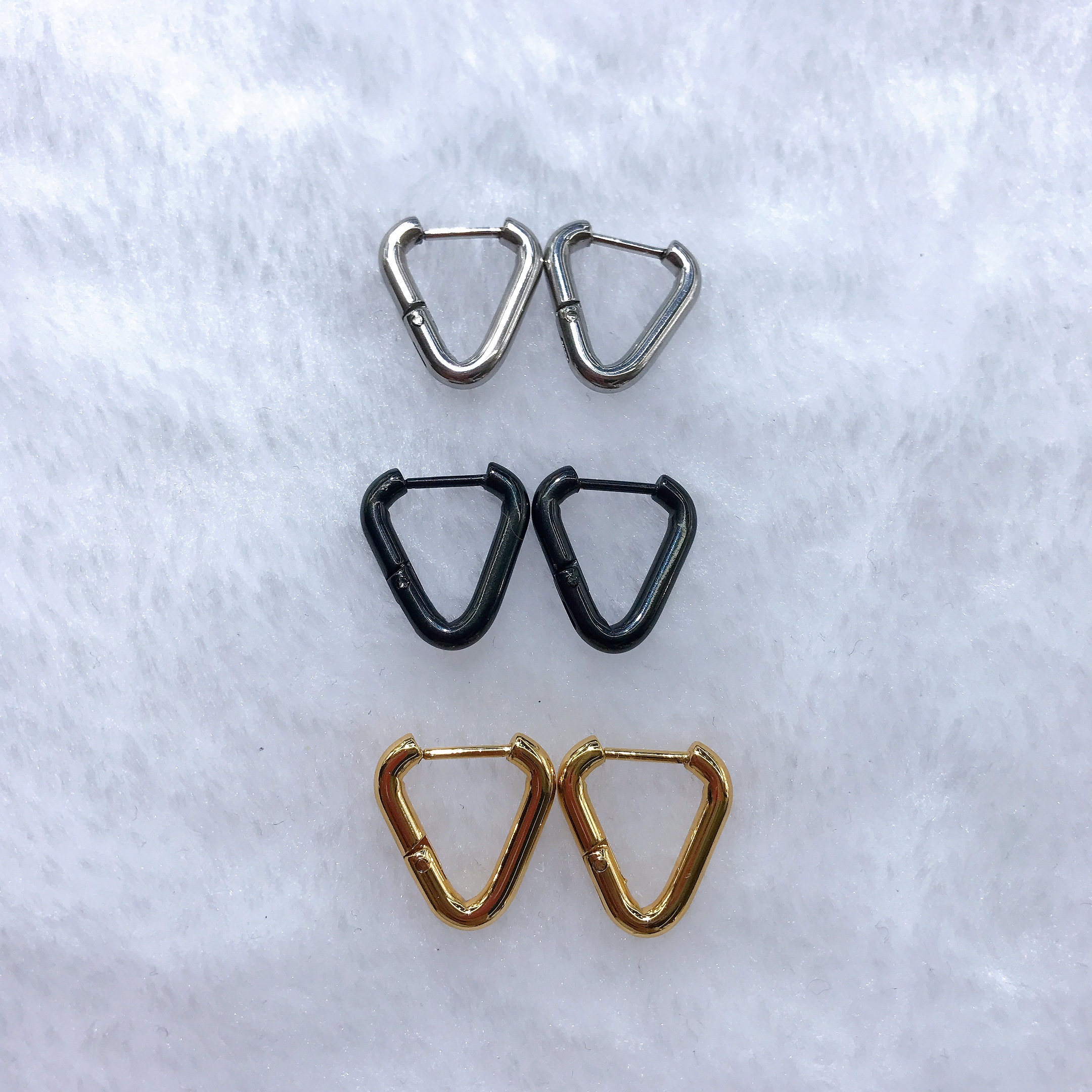 不锈钢耳环/几何图/不锈钢白底实物图