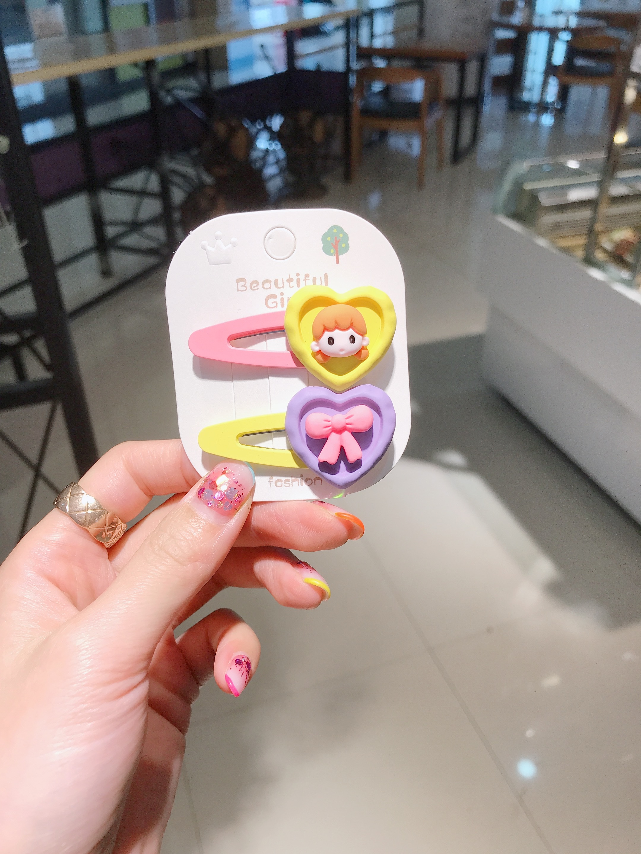 2件套韩版塑料儿童发夹，陈龙饰品配件，D52181