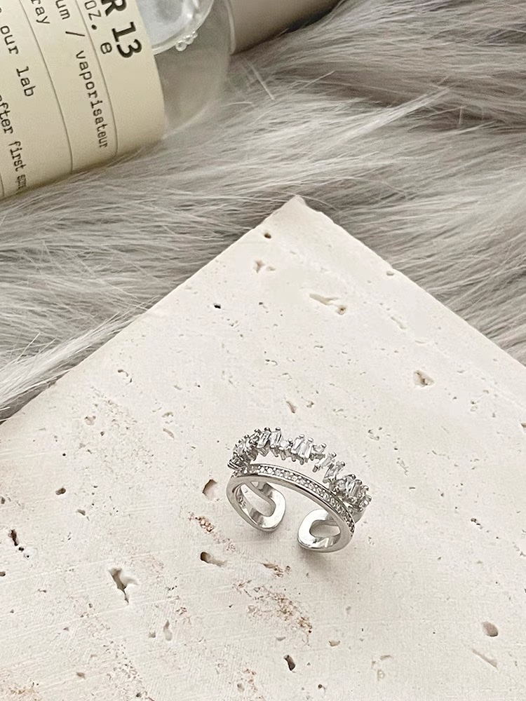 46 Zircon ring Women's simple ring with a unique design sense, a niche Korean fairy piano - Only 1183 Specification image