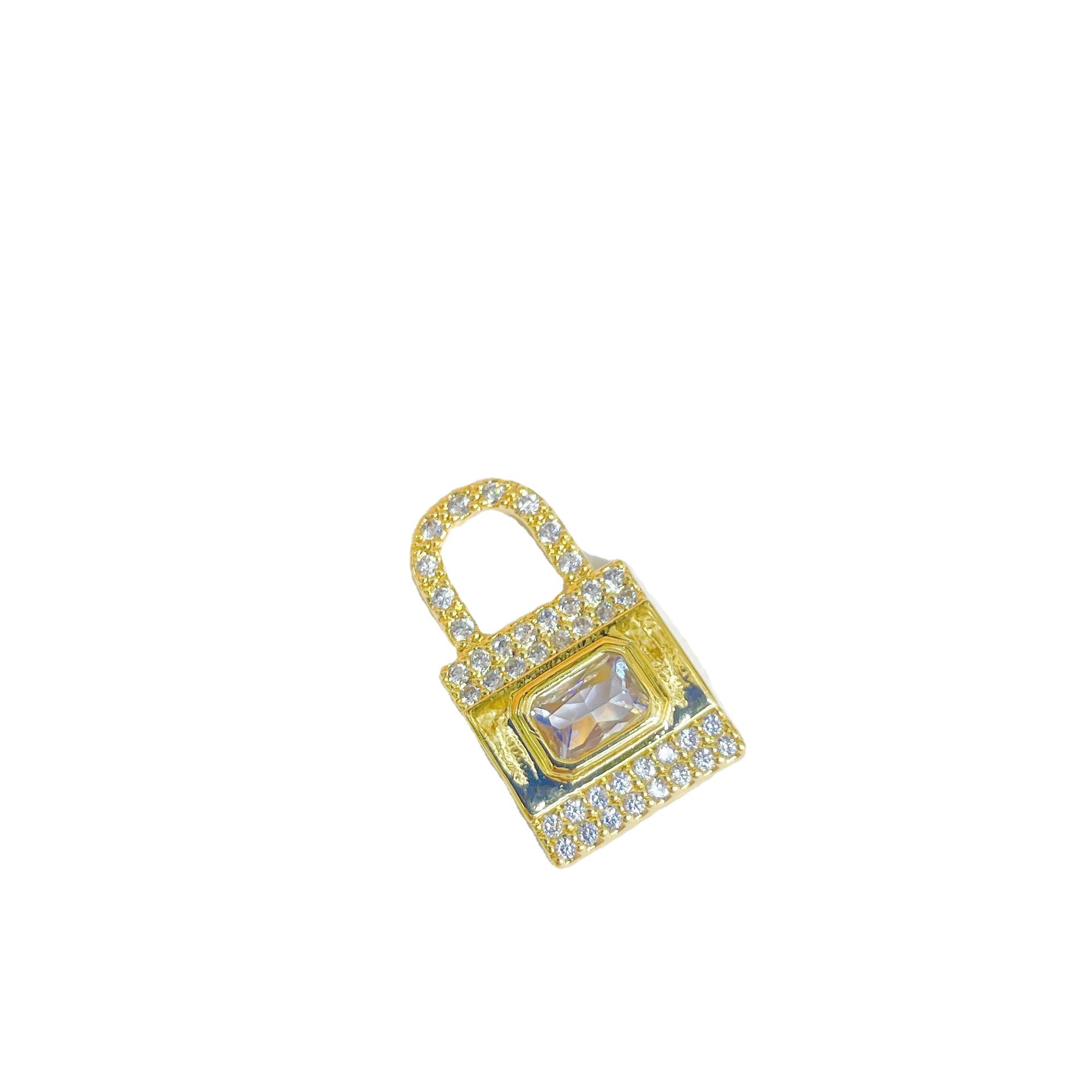 Light luxury, retro, individual, fashionable, versatile and niche colorful lock necklace pendant accessory detail image 5