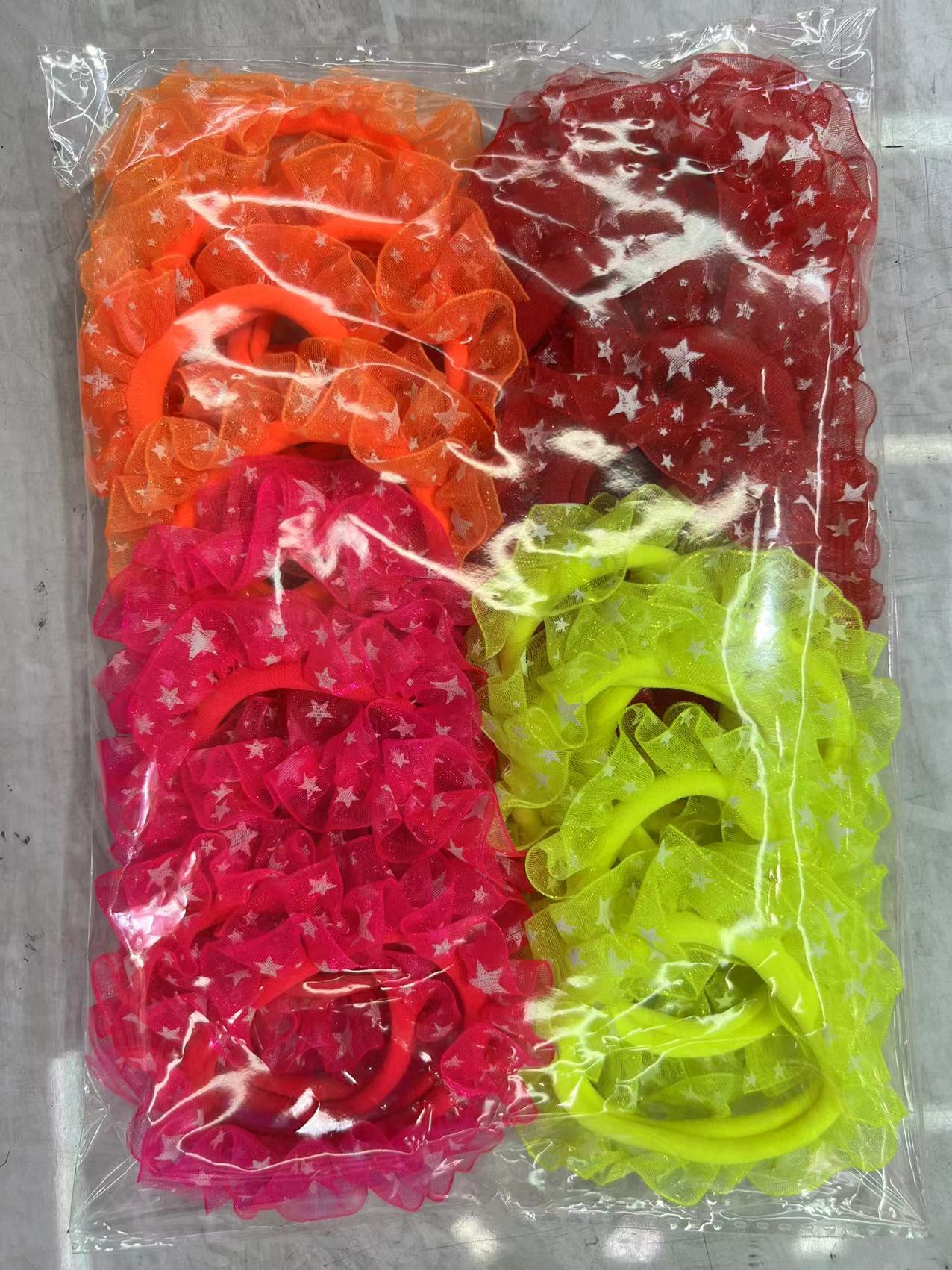 袋装发圈混彩女士网红热款爆款发饰拷边大皮筋