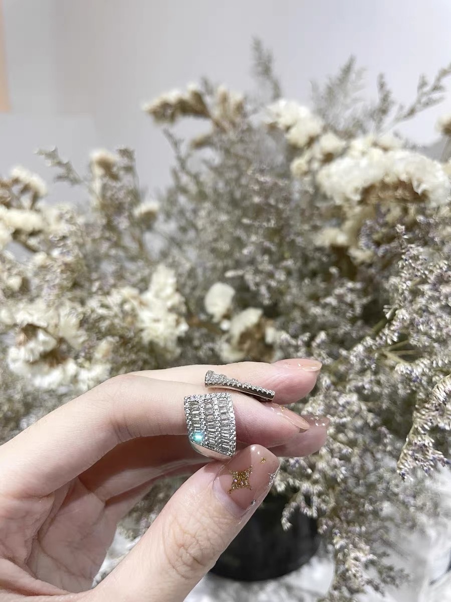 6 Zircon ring Women's simple ring, unique design sense, niche Korean fairy organ only -1061 Specification image