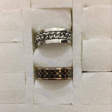 不锈钢链条旋转戒指，佩戴非常款式新颖漂亮程洁饰品006
