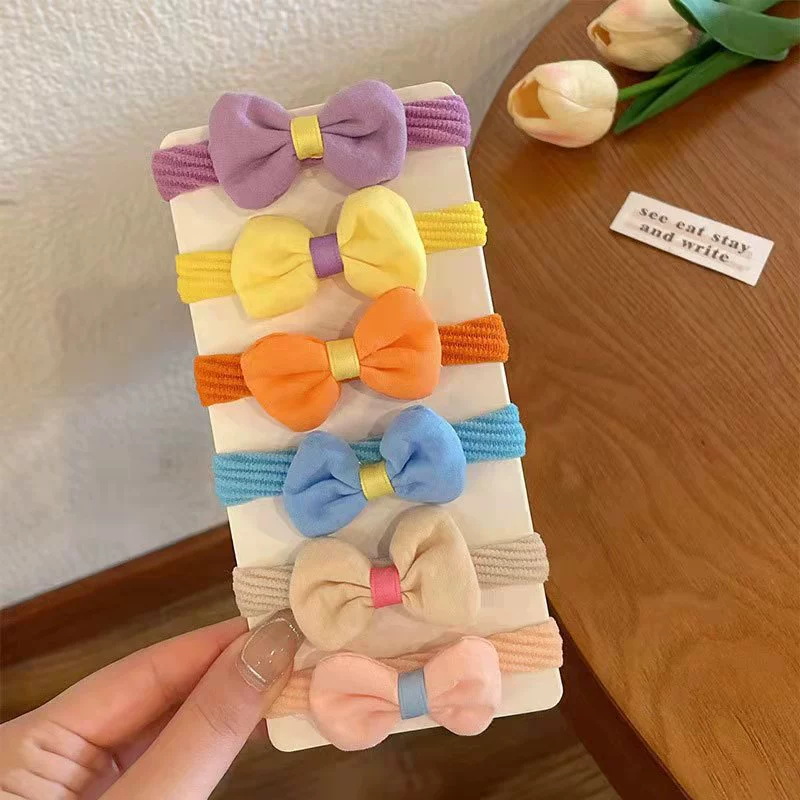 Children's fabric flower bow, elastic elastic hair band, girls' hair tie, towel band, hair accessory