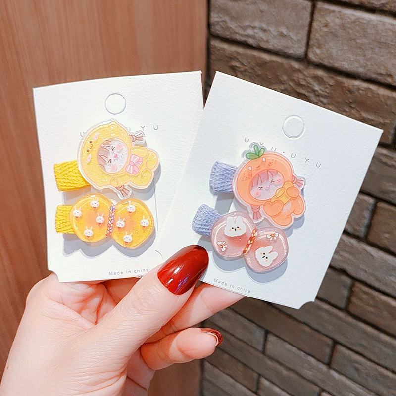 New Korean-style acrylic children's hair clips, cartoon and cute hair clip headwear, girl's side bangs on the forehead hairpin detail image 4