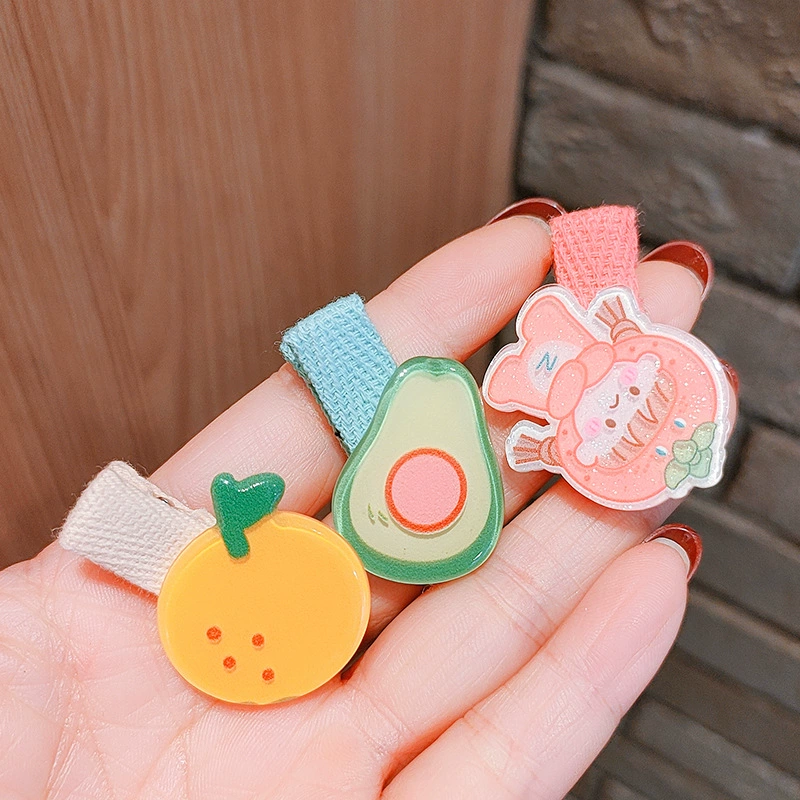 New Korean-style acrylic children's hair clips, cartoon and cute hair clip headwear, girl's side bangs on the forehead hairpin Item Picture