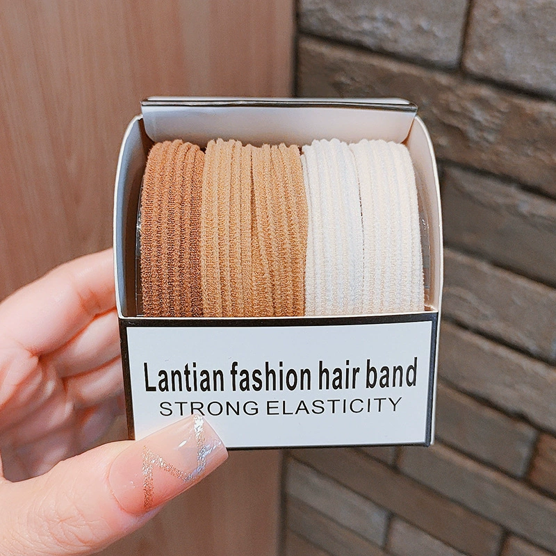 2022 High-elasticity 5-piece box-packed seamless hair band, high ponytail band, durable hair tie for girls, no damage to hair, hair tie detail image 12