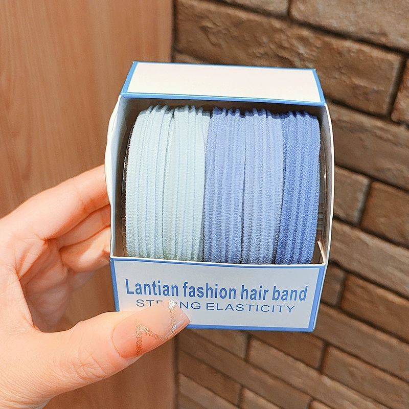2022 High-elasticity 5-piece box-packed seamless hair band, high ponytail band, durable hair tie for girls, no damage to hair, hair tie detail image 5