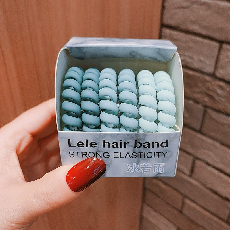 6 simple and durable matte telephone wire hair bands, high-elasticity rubber bands, women's hair ties, ponytail hair ties, and elegant hair accessories Specification image