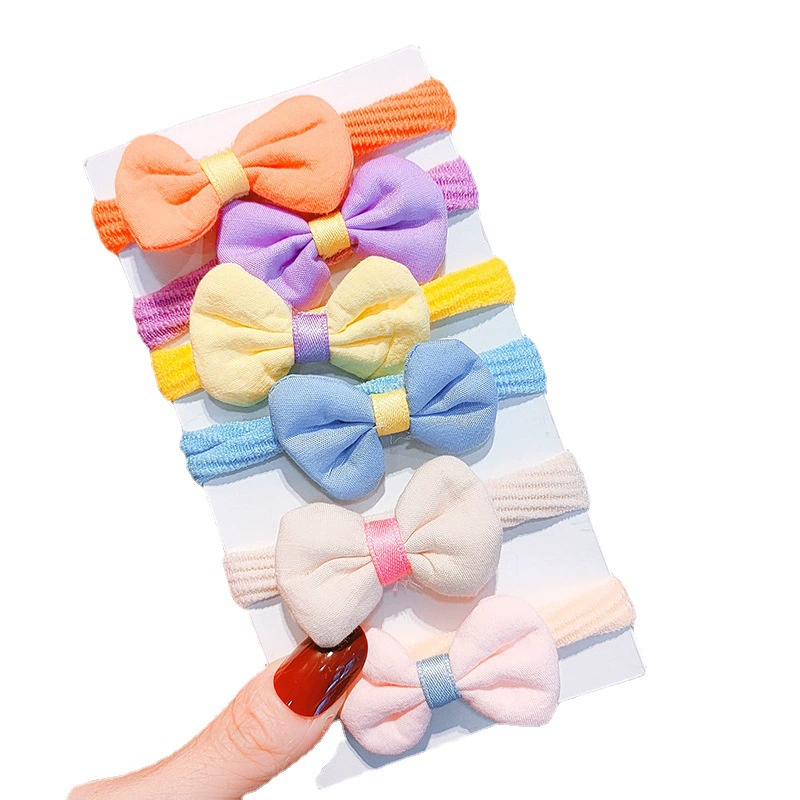 Children's fabric flower bow, elastic elastic hair band, girls' hair tie, towel band, hair accessory detail image 7