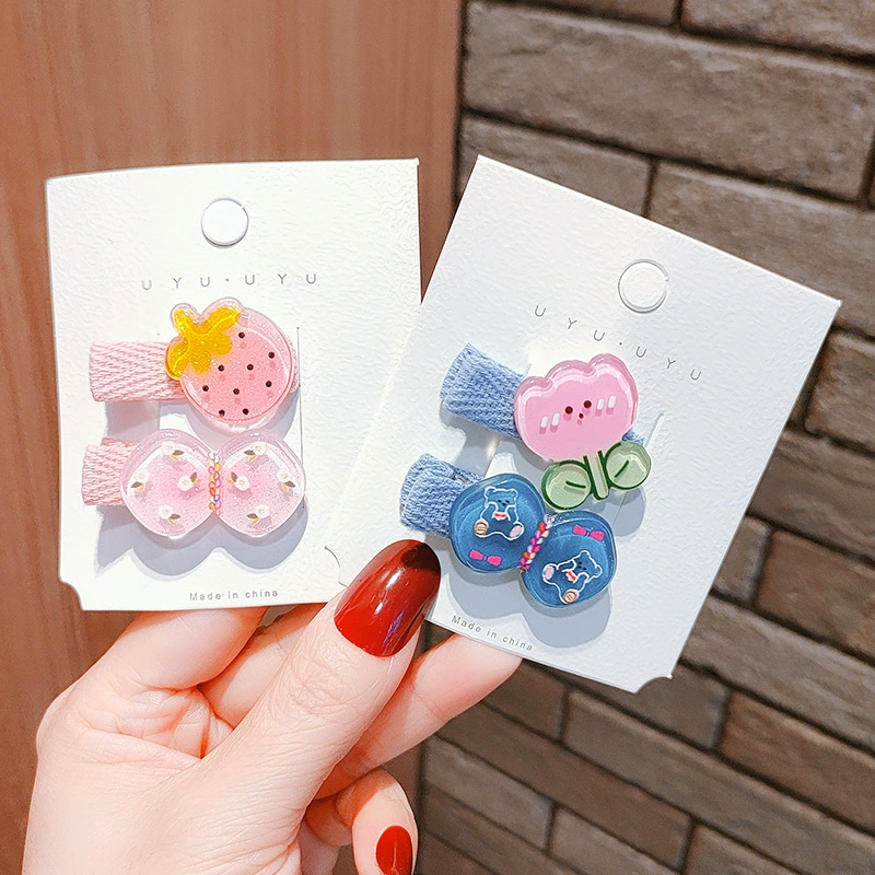 New Korean-style acrylic children's hair clips, cartoon and cute hair clip headwear, girl's side bangs on the forehead hairpin detail image 2