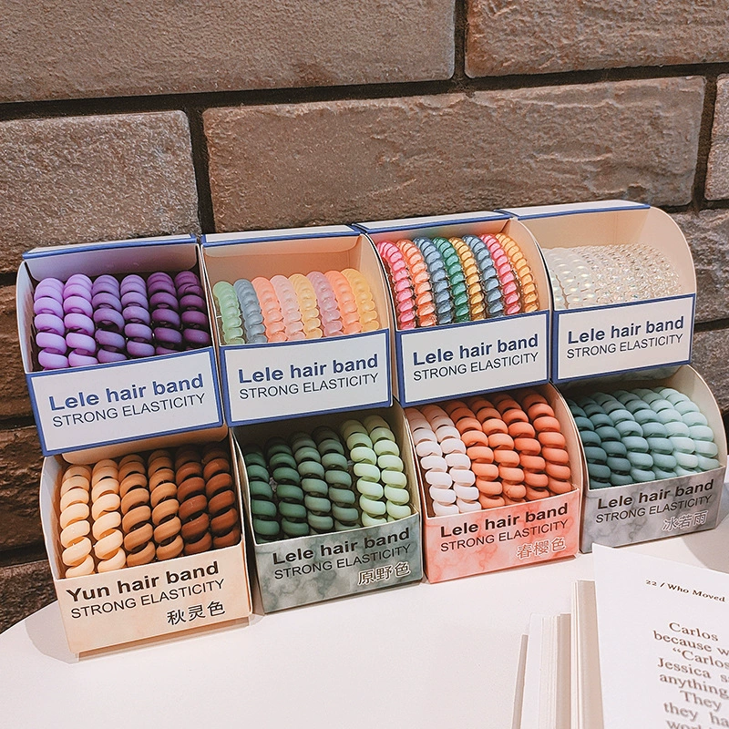 6 simple and durable matte telephone wire hair bands, high-elasticity rubber bands, women's hair ties, ponytail hair ties, and elegant hair accessories detail image 11