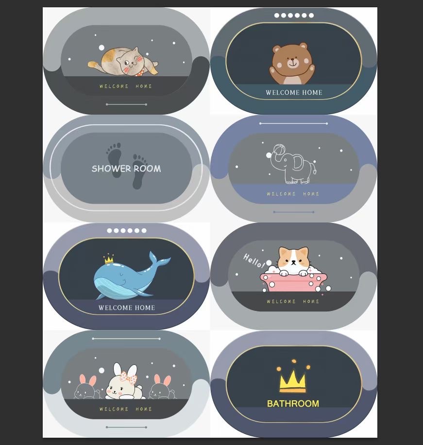 硅藻泥/防滑地垫/吸水性强白底实物图