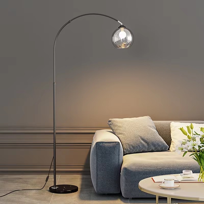 Glass hanging fish floor lamp