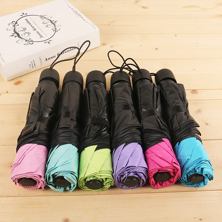 Wholesale black rubber umbrellas from the manufacturer, sunshade, sun protection and UV protection umbrellas, fresh and clean black rubber umbrellas, double-sided printed folding three-fold umbrellas, eight-bone customizable LOGO gift umbrellas, printed advertising umbrellas, advertising umbrella wholesale Application Scenario