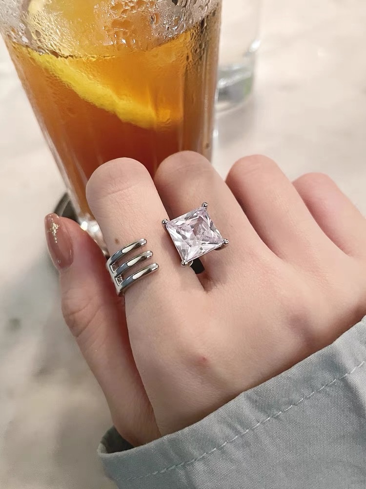 Zircon ring for women, a versatile and simple ring with a unique design and a niche Korean fairy organ style - only -1091 Specification image