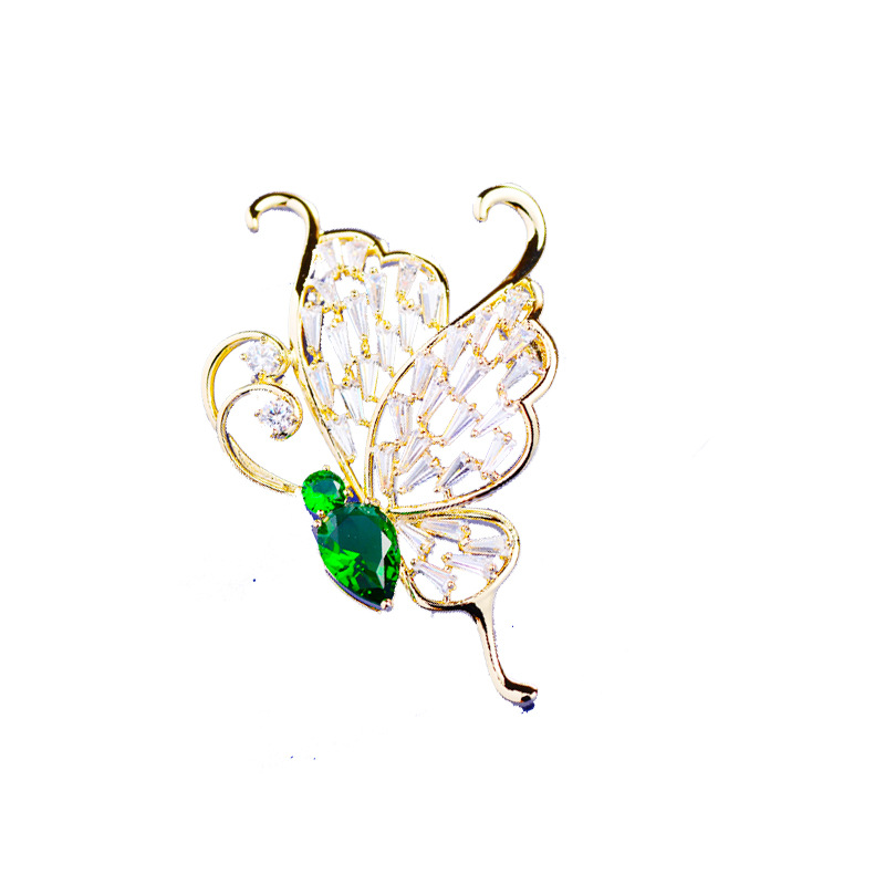 Korean style fashion zircon butterfly fluttering brooch, creative, elegant and grand clothing accessories, cheongsam dress, clothing accessories detail image 5