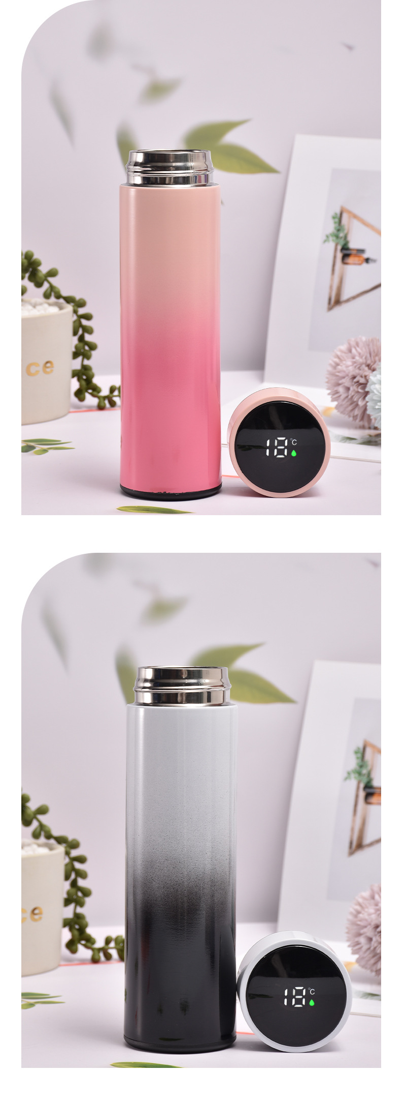 保温杯 304双层不锈钢智能保温杯 水杯 LED温度显示 商务办公礼品杯详情10