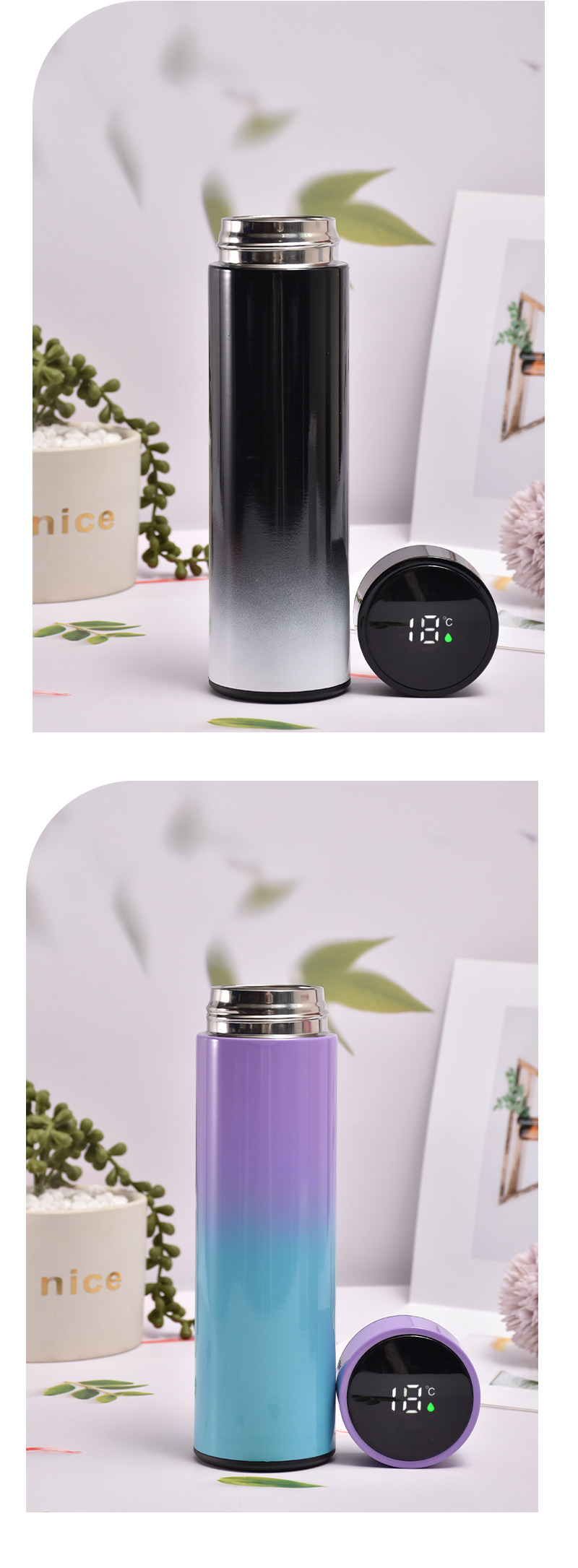 保温杯 304双层不锈钢智能保温杯 水杯 LED温度显示 商务办公礼品杯详情9