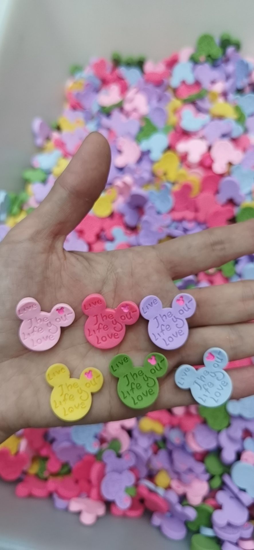 Mickey Mouse head 6-color cartoon cute plastic mixed frosted resin patch diy lucky bag, animal, flower and fruit accessories factory direct sales