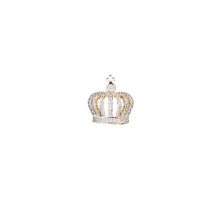 Korean and Japanese zircon brooch, simple and fashionable crown brooch, anti-exposure collar pin detail image 5