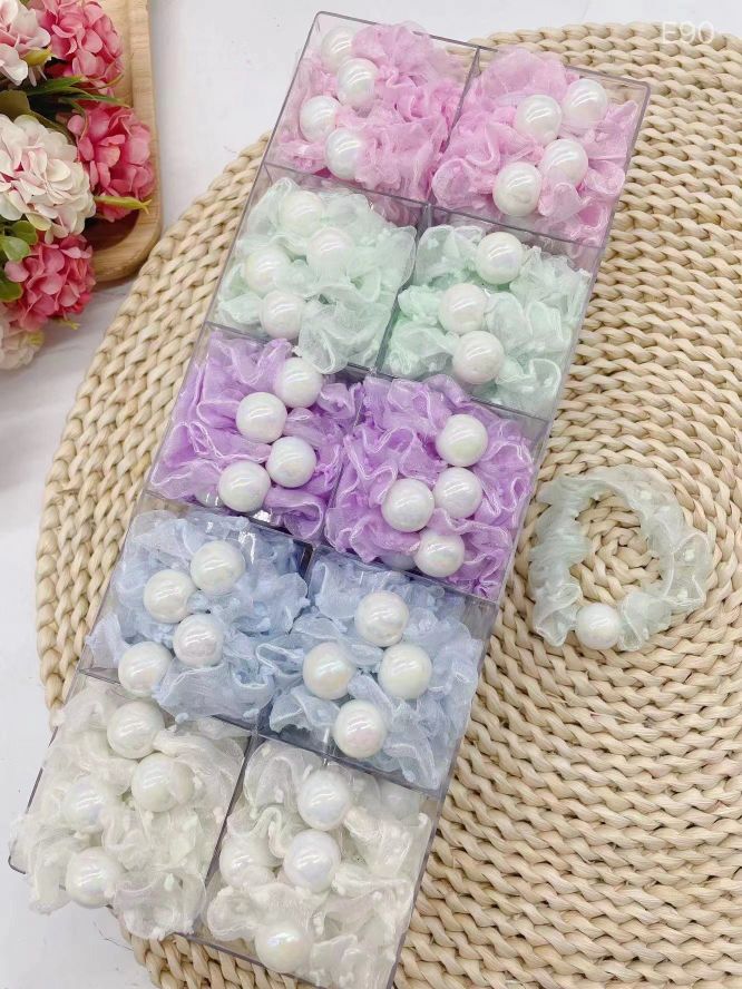 Pearl Ring 6 Cross-border hot Sale 60 colors solid color bright color Ding Pig large Intestine Ring Hair ring Elastic Hair ring Factory direct supply