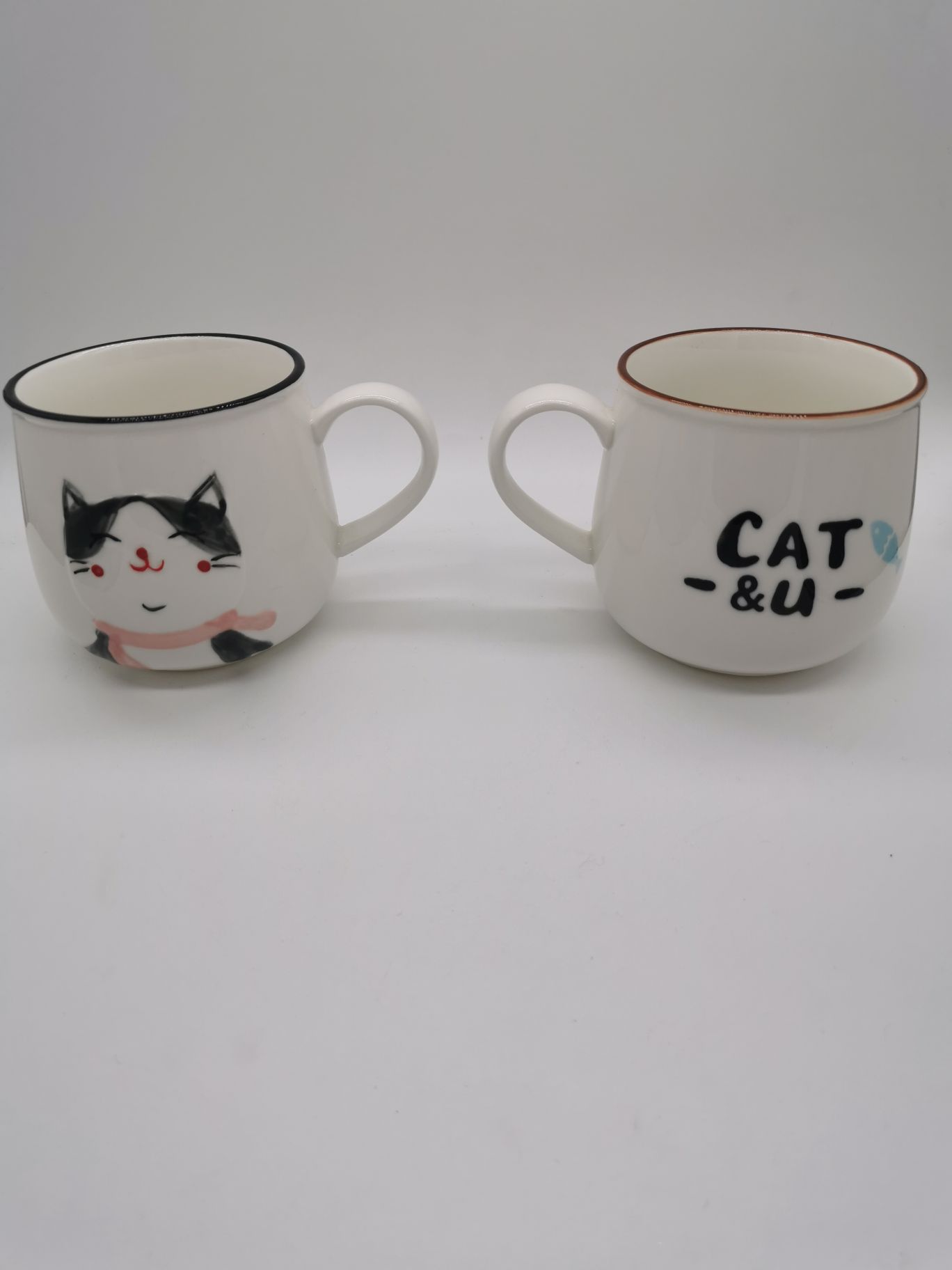 陶瓷手彩小猫杯