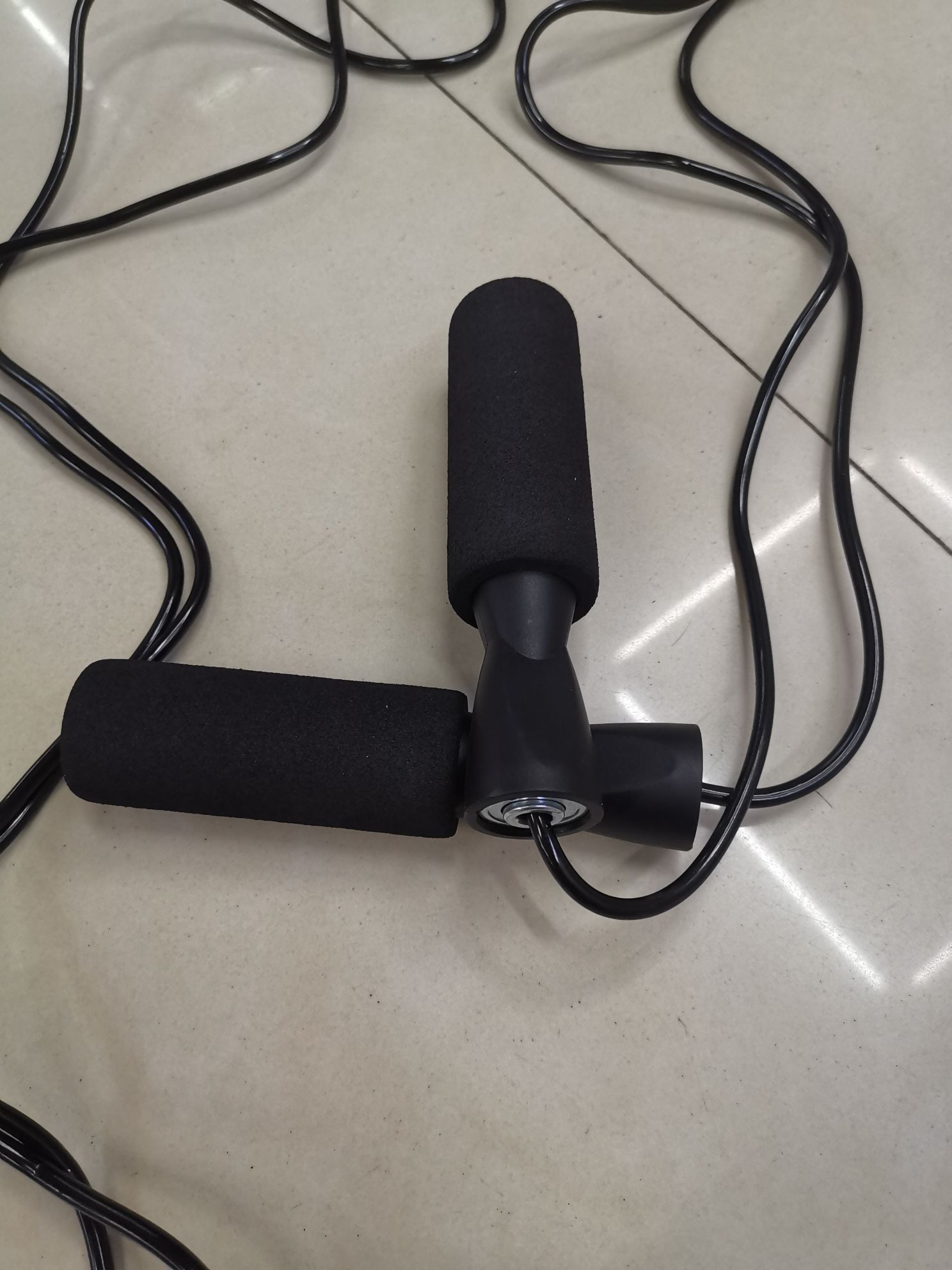 可调节轴承跳绳成人运动男女学生健身体育考试PVC海绵柄跳绳详情图6