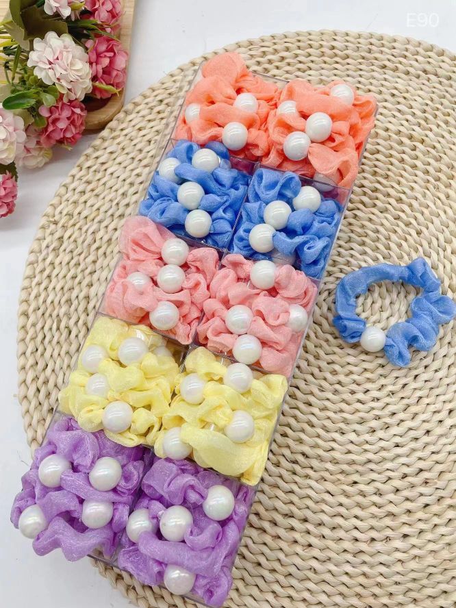 Intestine Ring 5 Cross-border hot sale 60-color solid color bright color Ding Pig Intestine Ring Hair ring Elastic hair ring factory direct supply