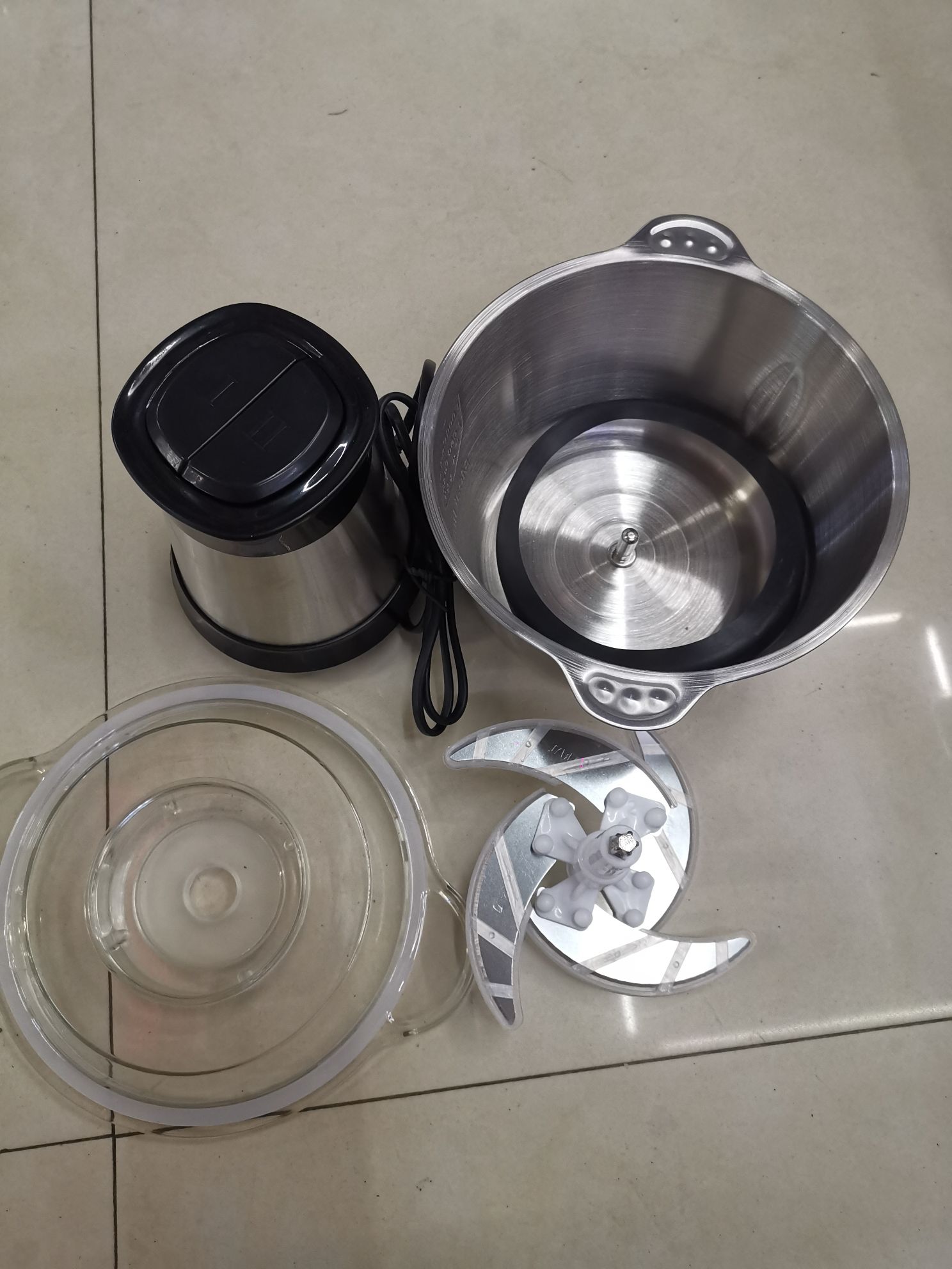Stainless steel 2L meat grinder, household multi-functional electric small fully automatic cooking, filling and vegetable crushing mixer detail image 7