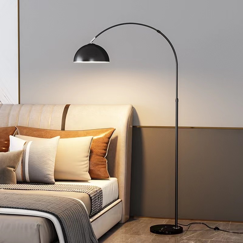 Black hanging fish floor lamp