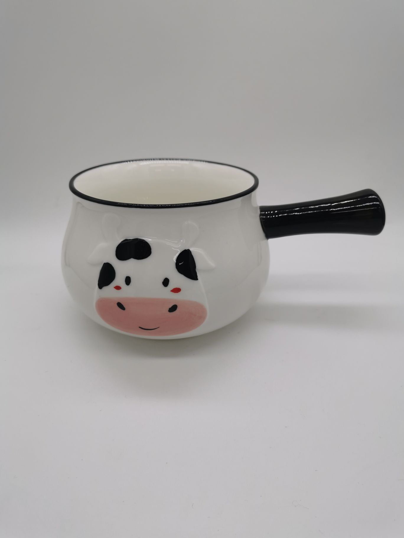 陶瓷卡通奶牛手彩奶锅