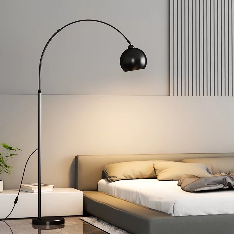 Black hanging fish floor lamp details Picture