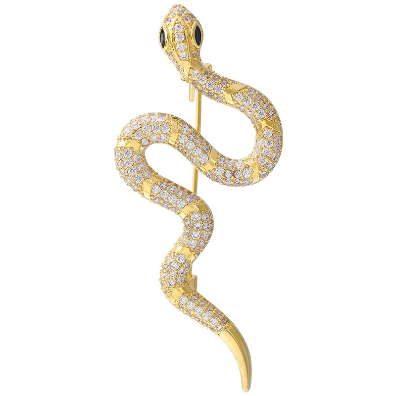 Snake-shaped brooch women 2022 New trendy Japanese style light luxury high-end summer cardigan anti-glare pin Silk scarf buckle accessory Application Scenario