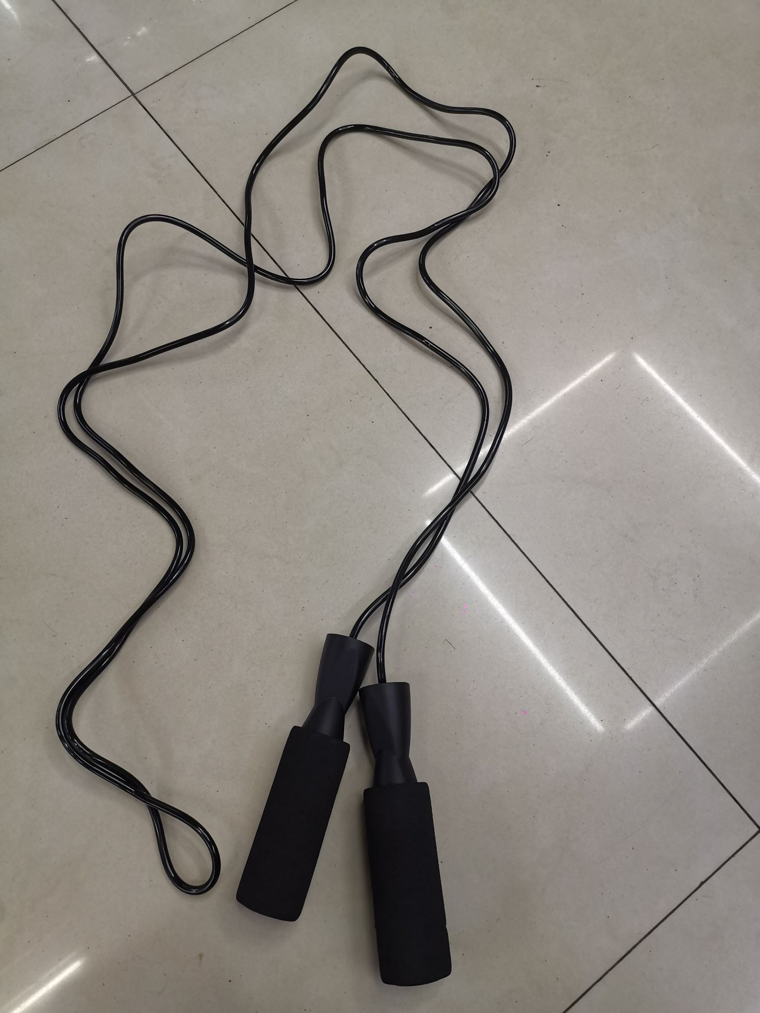可调节轴承跳绳成人运动男女学生健身体育考试PVC海绵柄跳绳详情图5
