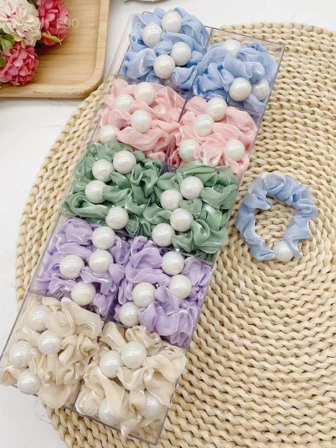 Pearl Ring 3 Cross-border Hot Sale: 60 colors solid color bright color Ding Pig large Intestine Ring Hair ring Elastic Hair ring Factory direct supply