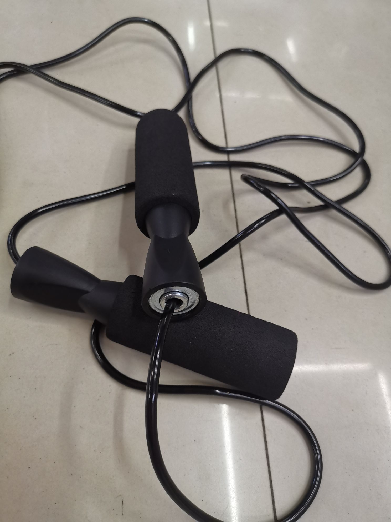 可调节轴承跳绳成人运动男女学生健身体育考试PVC海绵柄跳绳详情图2