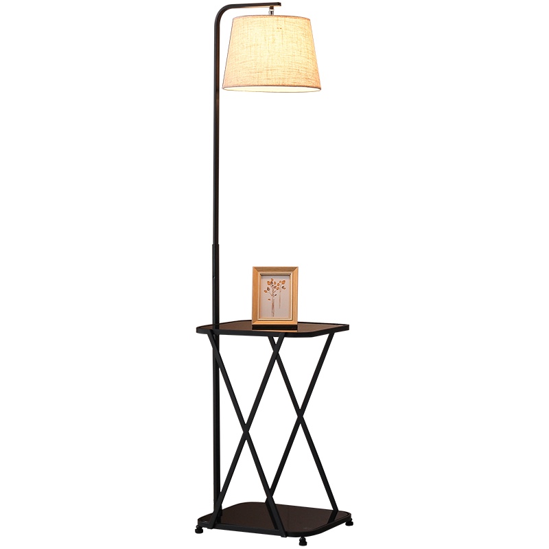 Floor lamp with wireless charging on the upper and lower glass