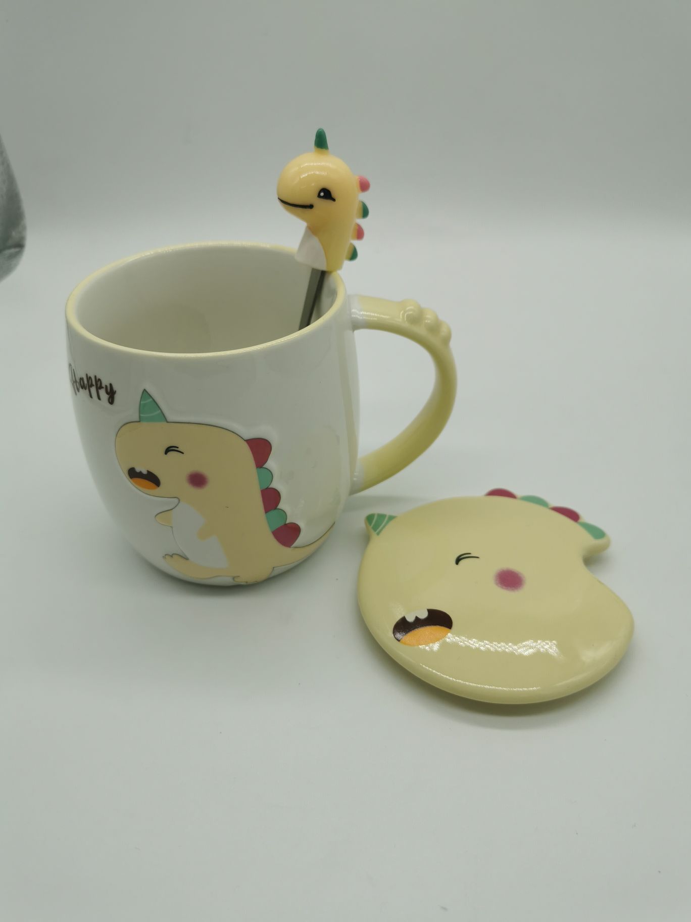 黄色卡通恐龙陶瓷杯