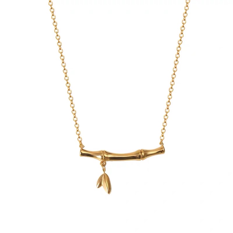 The 2022 new titanium steel joint high bamboo joint necklace for women, collarbone chain, neck chain and pendant, features a niche and light luxury design Application Scenario