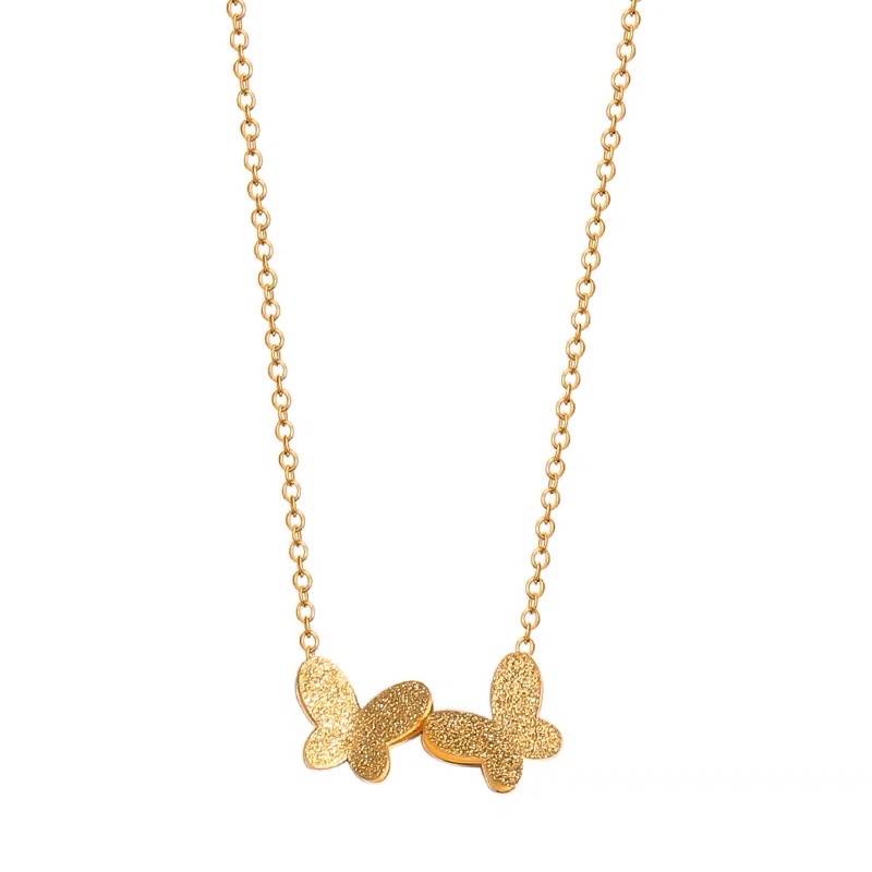 Butterfly Necklace 2022 New Women's Summer collarbone chain, high-end, sandgold, light luxury, niche and exquisite, titanium steel, does not fade Application Scenario